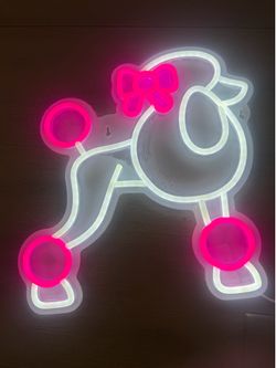 Neon poodle sign ajustable brightness
