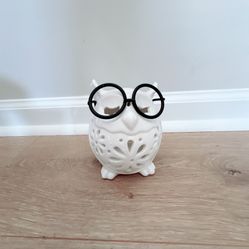 Decorative Ceramic Owl w/ Glasses