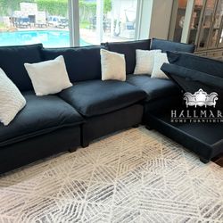 New Black Velvet Cloud Couches