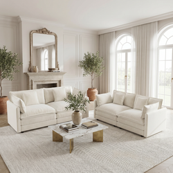 Fremont 2-Piece Chenille Upholstered Loveseat Sofa Set