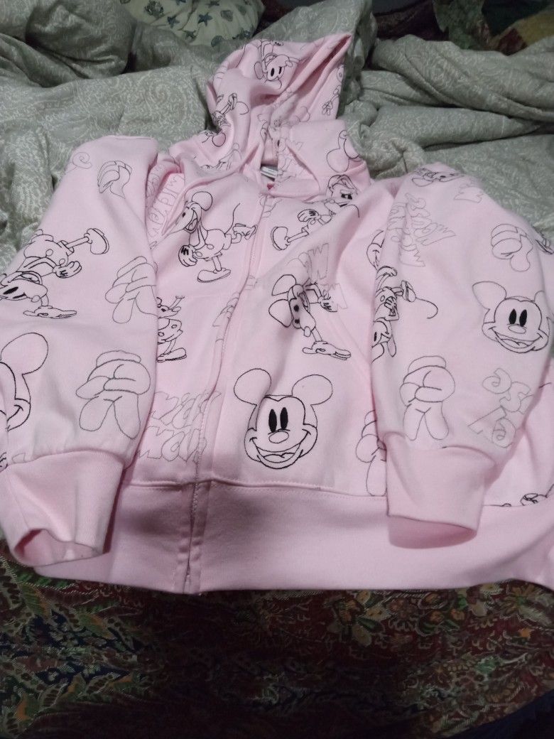 Mickey Mouse Zip Up Hoodie In Mint Condition. Women. 2x. Pink. $25 OBO