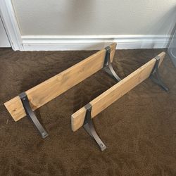Two Wooden Shelves with Brackets