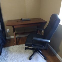 Sturdy Brown Wooden Computer Desk