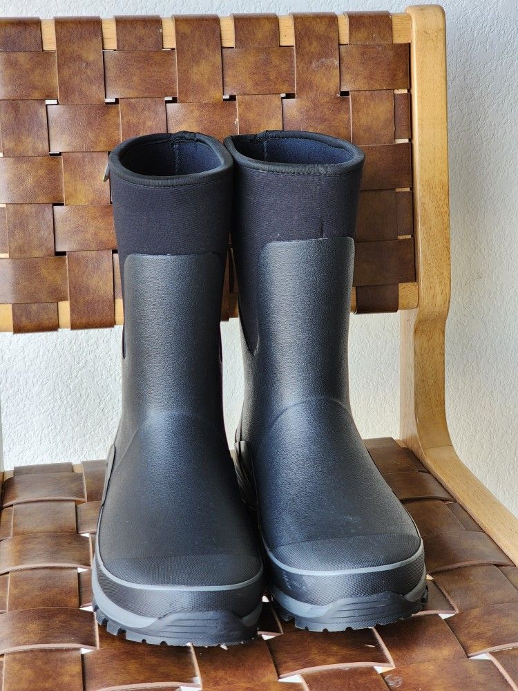 WESTERN CHIEF Men's Frontier Mid 10" Waterproof Neoprene Rubber Boots + Black Size 10