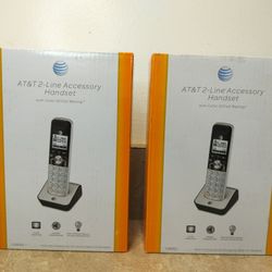 AT&T TL88002 DECT 2-LINE ACCESSORY CORDLESS HANDSETS caller ID call 
