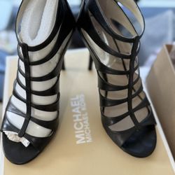 Michael Kora Leather Sandal Heels