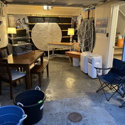 Yard Sale items - Tables, Chairs, Desk, Lamps, A/C Units