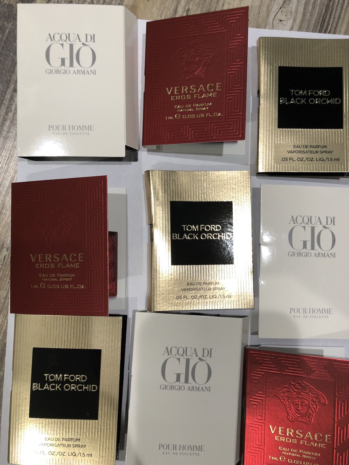 Assortment of men’s perfume samples x9