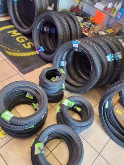 Electric Bike Tires Brand New all sizes available price Range From $30 and up. 1400 Niles St Bakersfield Ca MG'S BIKE SHOP
