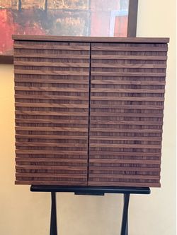 MCM Walnut Wall Mount Bathroom Cabinet Three Shelves