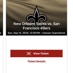 Selling Niners Vs Saints Plus Niner Takeover Tickets