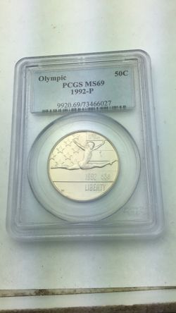 1992-P PCGS MS69 Olympic Gymnastics Commemorative Half Dollar Very Nice Coin