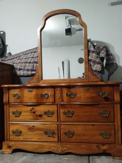 Dresser with mirror, tall dresser & 1  nightstand
