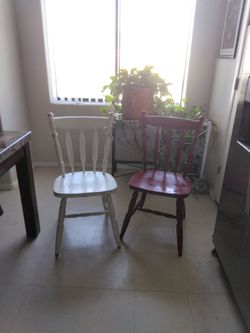 Vintage Wooden Spindle-Back Dining Chairs – Set of 2