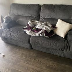 Grey Reclining Sofa And Big Reclining Chair