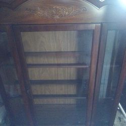 Wooden China Cabinet With Glass Doors 