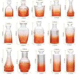 Small Red Orange Glad Bud Vases  18 Pack. 