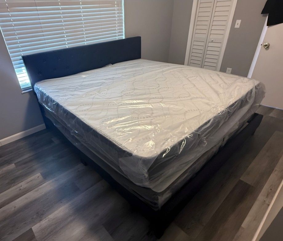 New KING SIZE MATTRESS WITH BOXSPRING SET BED FRAME NOT INCLUDED