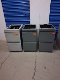Metal 2-Drawer Pedestal File Cabinets – $55 each