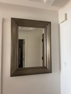 Rectangular Wall Mirror with Silver Frame