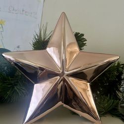 Rose Gold Ceramic Star Decoration 20cm