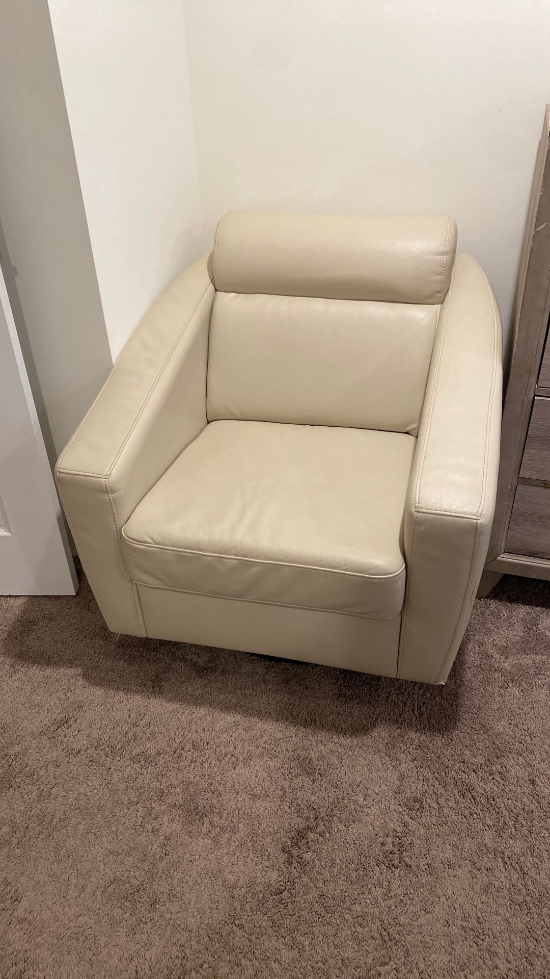 Cream Swivel Chair. Good Used Condition