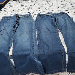 2 Pair Womens Size 18 Short Lee Slender Secret Jeans