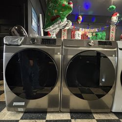 Samsung Front Load Washer And Dryer Set In Platinum 