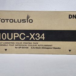 10UPC-X34 DNP 3.5"x4" Color Ribbon & Ink Self Laminating Print Pack for Sony 

New Sealed Box
10 Packs