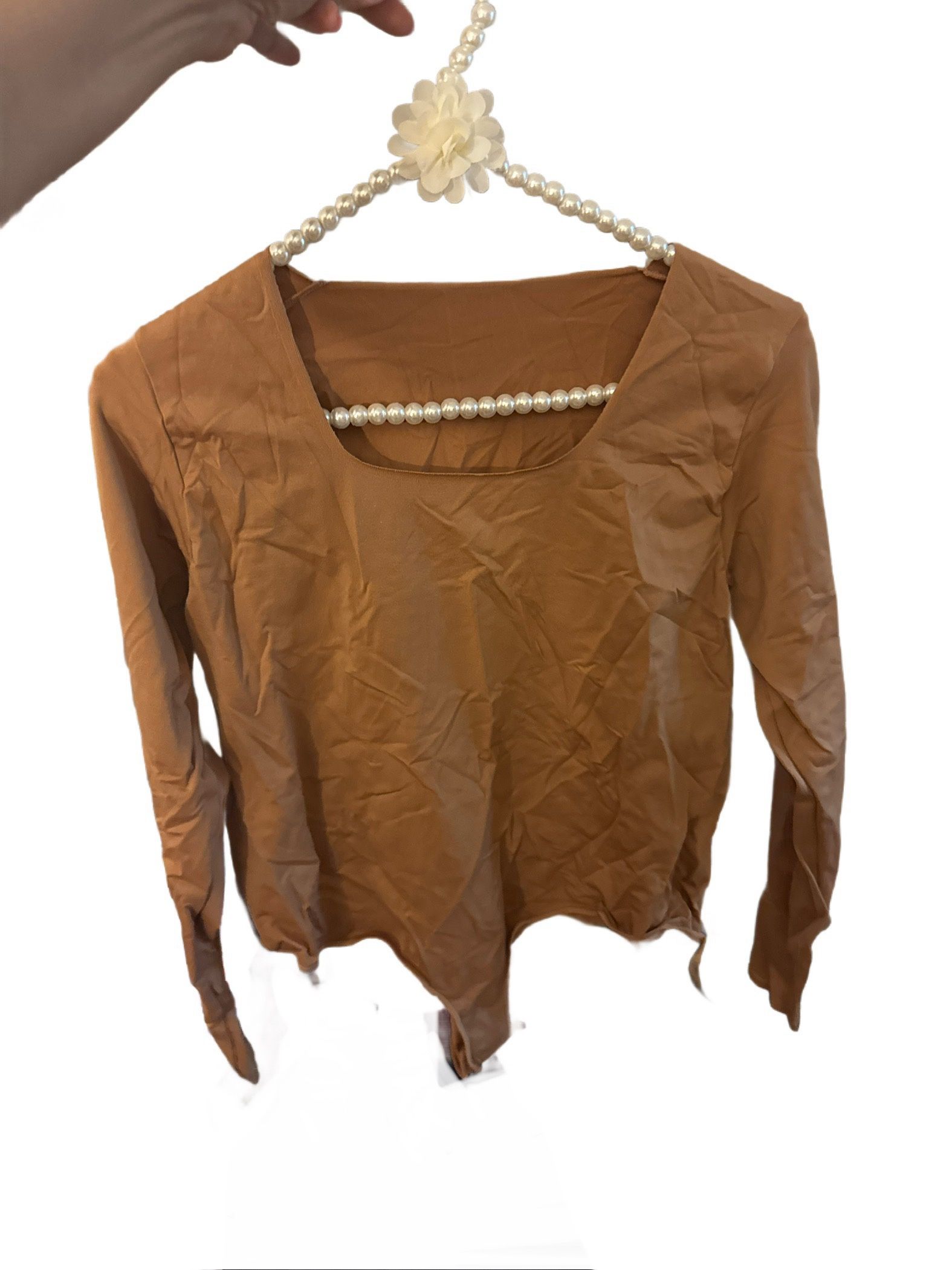 Skims size 4x/5x essential long sleeve bodysuit tan / brown NWOTki