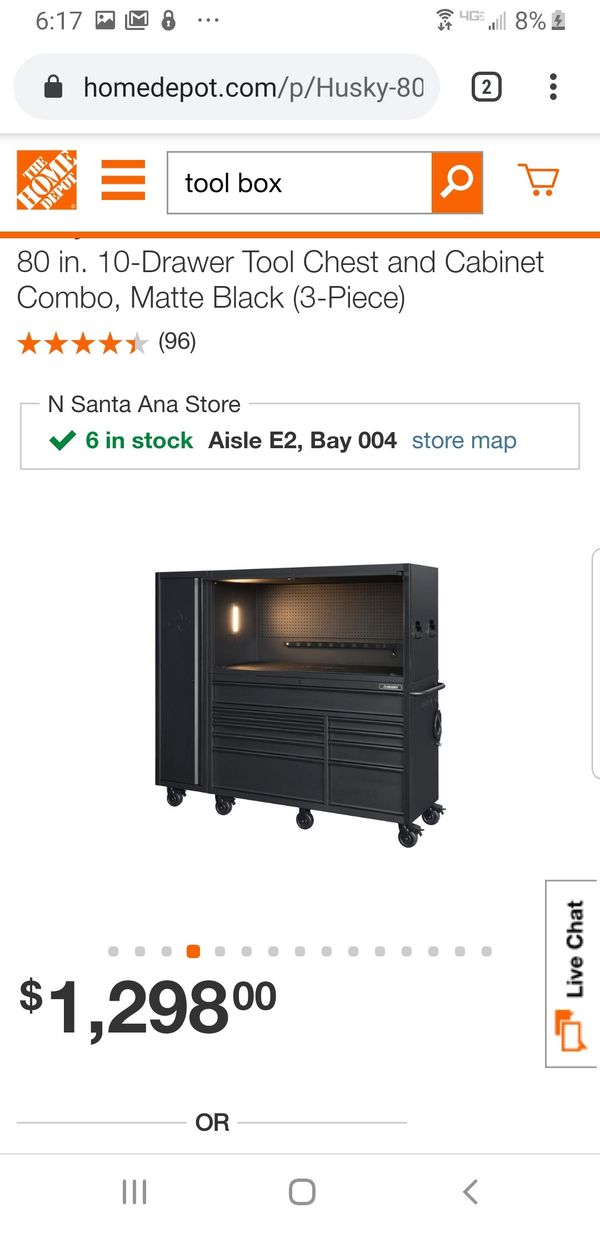 Husky 80 in. 10-Drawer Tool Chest and Cabinet Combo, Matte Black (3