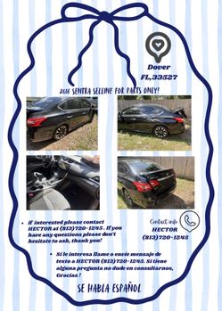 2016 Sentra selling for PARTS ONLY!