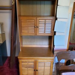 Wood Bookshelf/  Storage. 2-piece