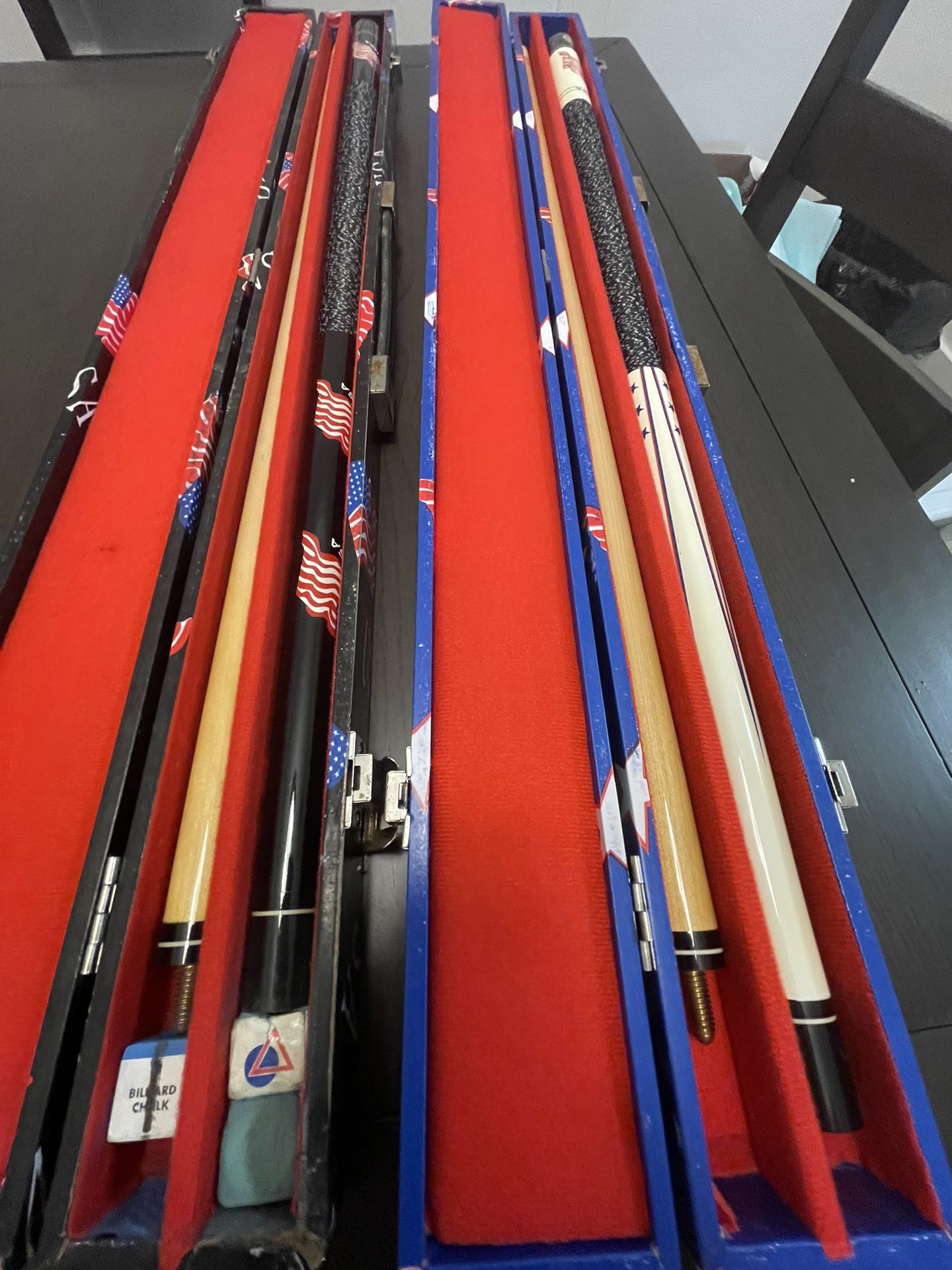Vintage Pool Cue Set 180Z And 200Z With Cases