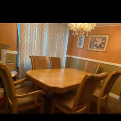 Wood And Suede Table 