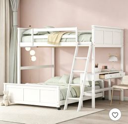 Full Over Full Bunk Bed with Desk - Great Condition - Pickup Only- cash only