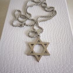 NEW SILVER STAR OF DAVID NECKLACE