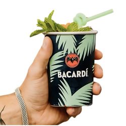 BACARDI palm tree HEAVY DUTY plastic cups, New