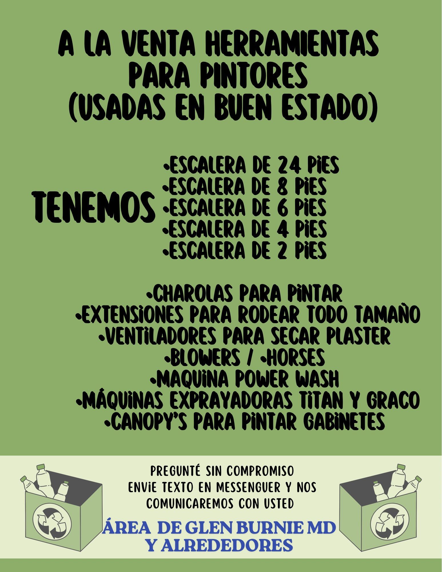HERRAMIENTAS PARA PINTORES A LA VENTA