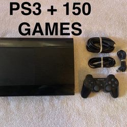 PS3 with 150 PS3 games And Over 7500 Classic Games