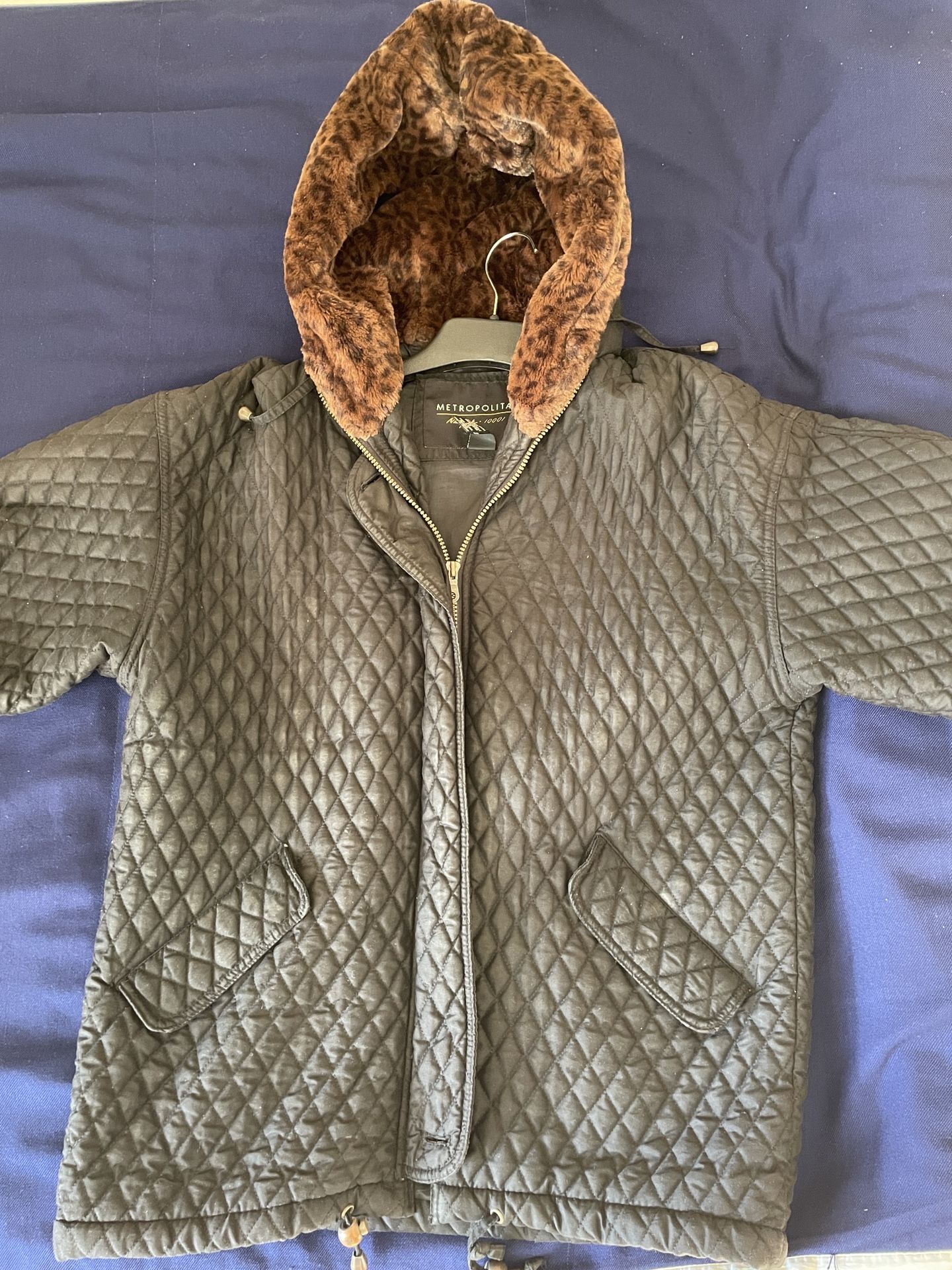 Nice Warm Quilted Winter Jacket With Warm Faux Fur Hoodie - Women’s