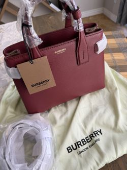 BNIB Burberry SM Banner Crimson leather Bag