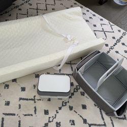 Changing Pad, Wipes Container, diaper caddy