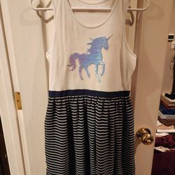 Girls Unicorn Dress XXL 16