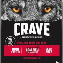 Crave High Protein Real Beef Grain Free Adult Dry Dog Food, 12 lb