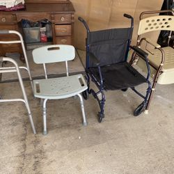 Walkers , Bedside Toilet And Shower Chair