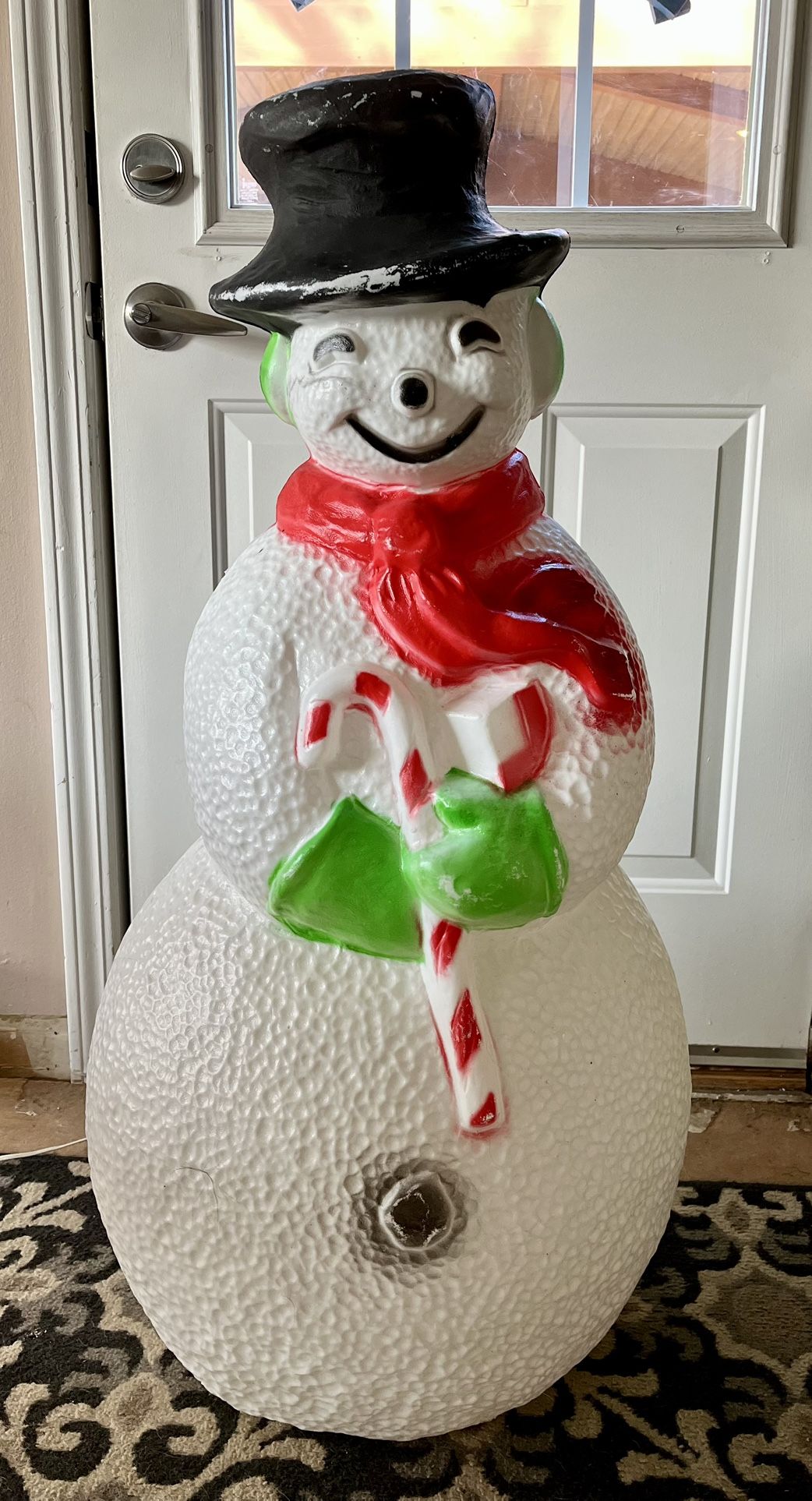 Christmas Multicolor Indoor & Outdoor Blow Mold Snowman Light Size Large