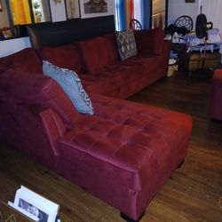 Red Lshaped 2piece Sectional
