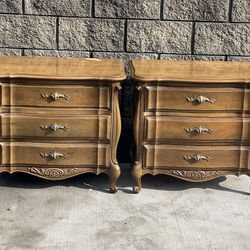 matching French Provincial 3 drawer nightstands