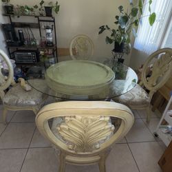 Glass Top Dining Table w/4 Chairs